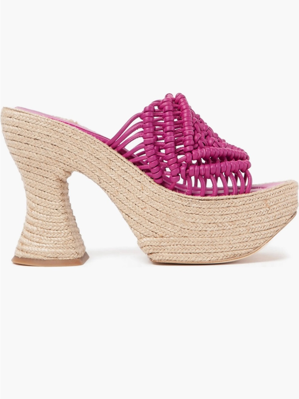 NWOT Paloma Barcelo Fuchsia Woven Platform Sandals, made in Spain, Size 9.5